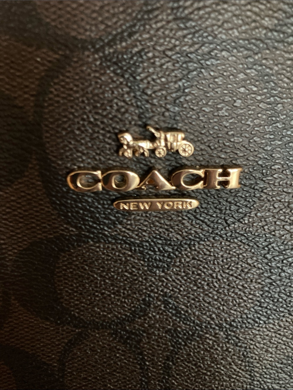 Coach Brown Signature Tote with Pink Trim and Straps - Picture 2 of 7